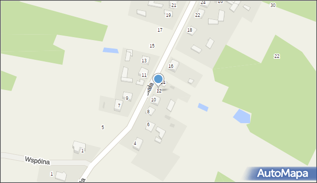 Brzeziny Nowe, Biała, 12, mapa Brzeziny Nowe