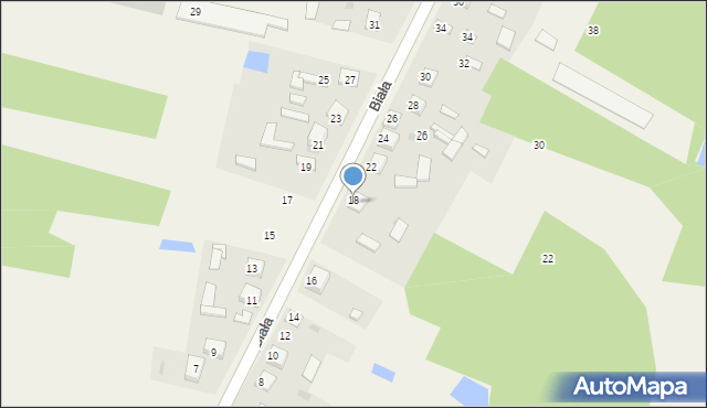 Brzeziny Nowe, Biała, 20, mapa Brzeziny Nowe