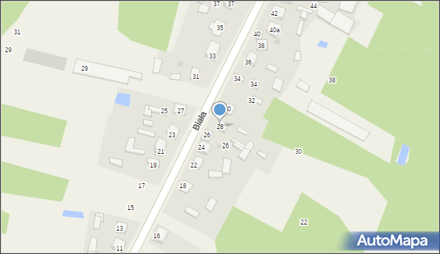 Brzeziny Nowe, Biała, 28, mapa Brzeziny Nowe