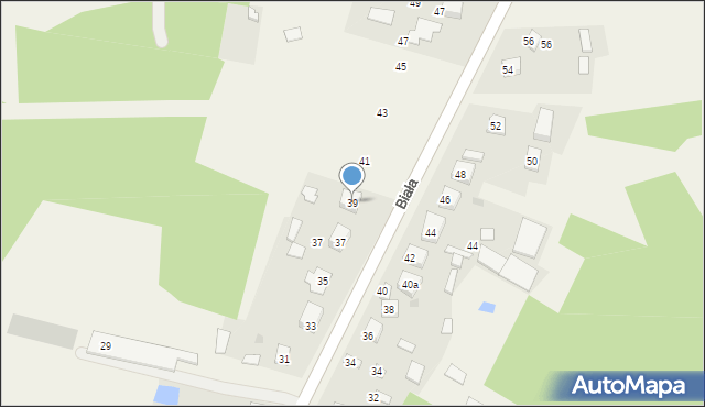 Brzeziny Nowe, Biała, 39, mapa Brzeziny Nowe