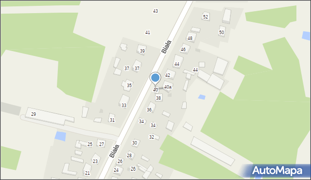 Brzeziny Nowe, Biała, 40, mapa Brzeziny Nowe