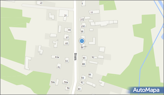 Brzeziny Nowe, Biała, 94, mapa Brzeziny Nowe