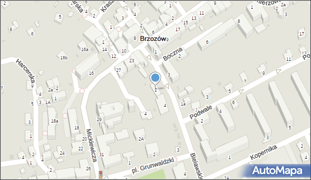 Brzozów, Bielawskiego Józefa, ks., 2, mapa Brzozów