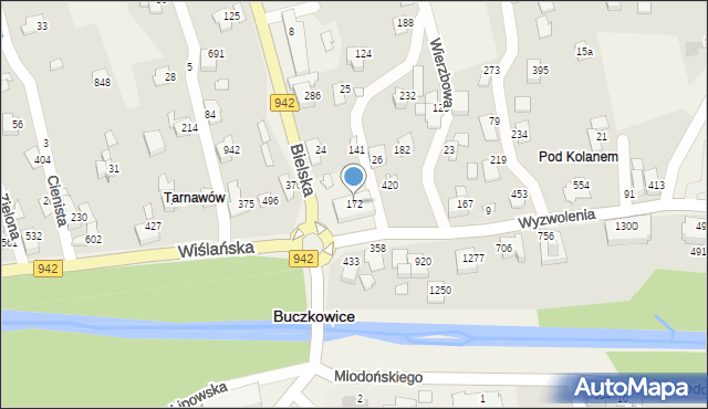 Buczkowice, Bielska, 172, mapa Buczkowice