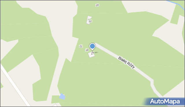 Budy Michałowskie, Białej Róży, 17, mapa Budy Michałowskie