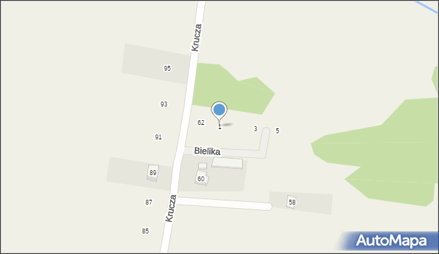 Budziska, Bielika, 1, mapa Budziska