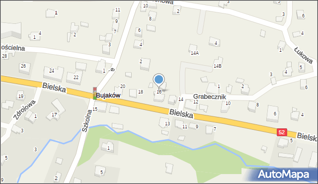 Bujaków, Bielska, 16, mapa Bujaków
