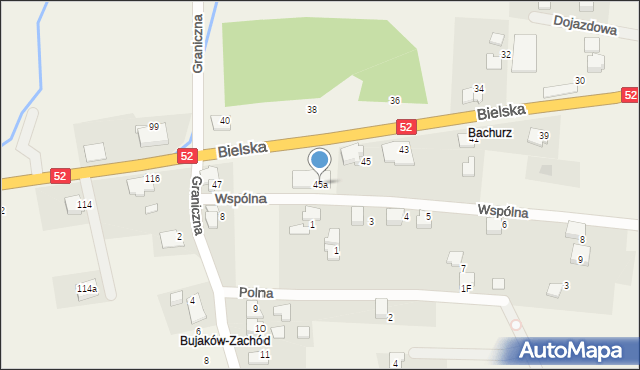 Bujaków, Bielska, 45a, mapa Bujaków