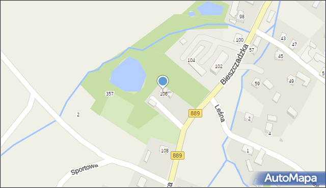 Bukowsko, Bieszczadzka, 106, mapa Bukowsko