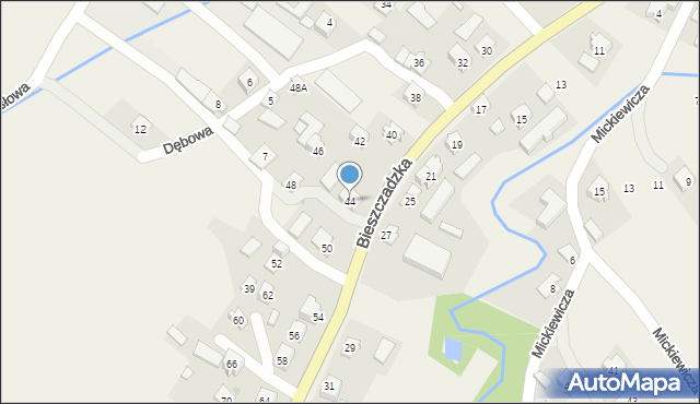 Bukowsko, Bieszczadzka, 44, mapa Bukowsko