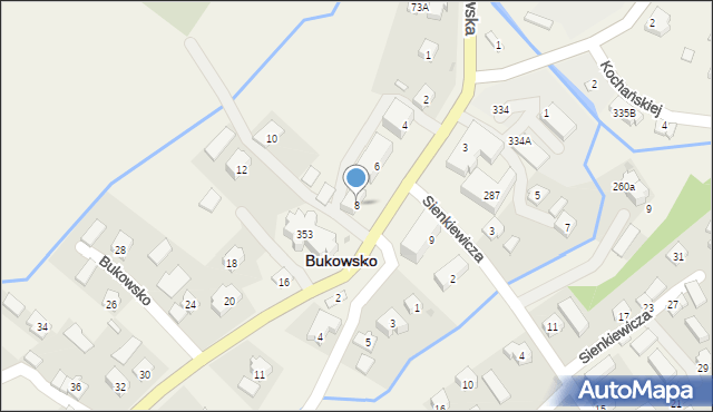 Bukowsko, Bieszczadzka, 8, mapa Bukowsko