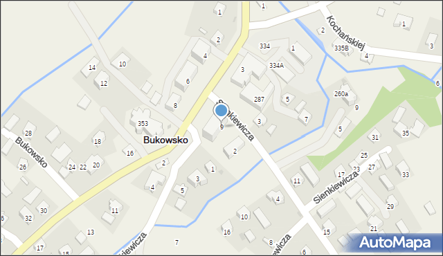 Bukowsko, Bieszczadzka, 9, mapa Bukowsko