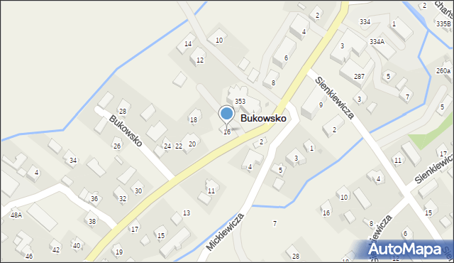Bukowsko, Bieszczadzka, 16, mapa Bukowsko