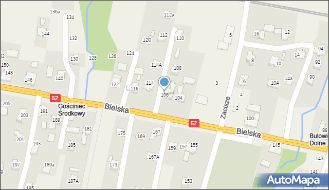 Bulowice, Bielska, 106, mapa Bulowice
