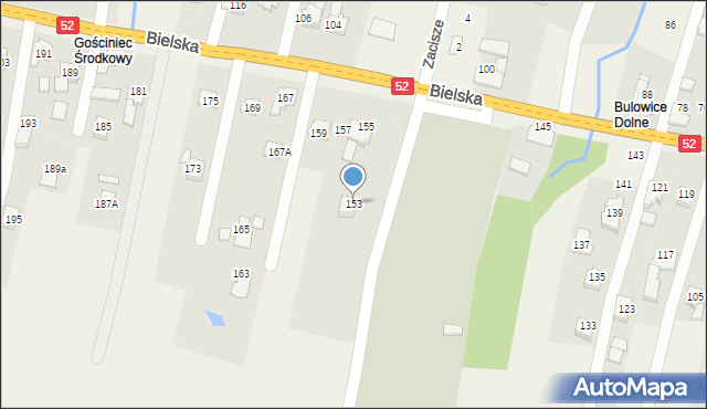 Bulowice, Bielska, 153, mapa Bulowice
