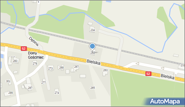 Bulowice, Bielska, 262, mapa Bulowice