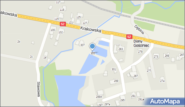 Bulowice, Bielska, 305, mapa Bulowice