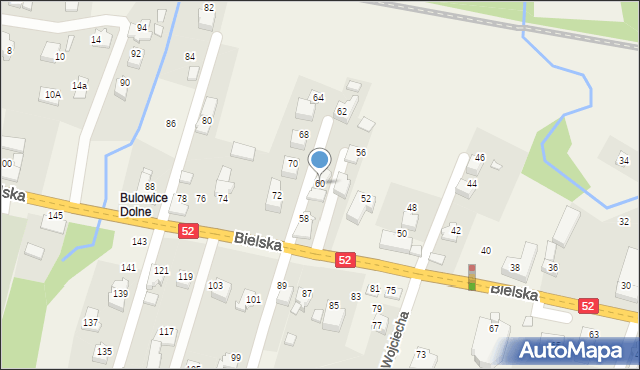 Bulowice, Bielska, 60, mapa Bulowice