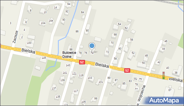 Bulowice, Bielska, 74, mapa Bulowice