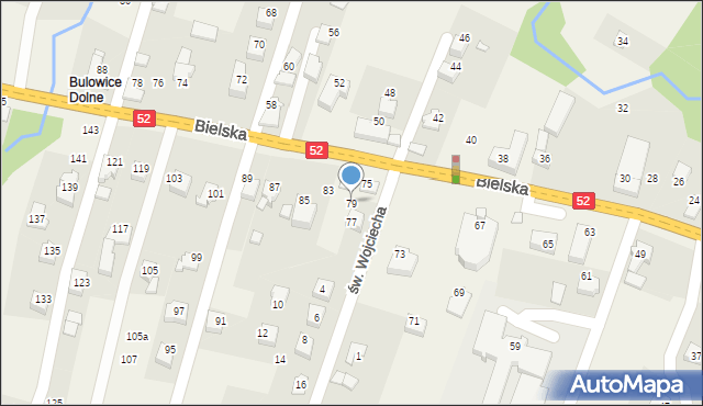 Bulowice, Bielska, 79, mapa Bulowice