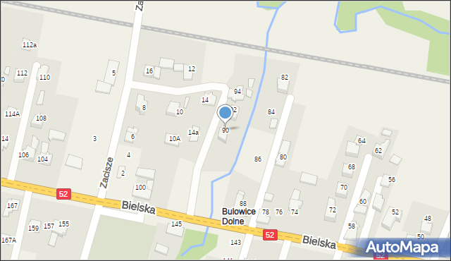 Bulowice, Bielska, 90, mapa Bulowice