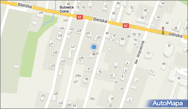 Bulowice, Bielska, 99, mapa Bulowice
