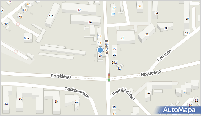 Bydgoszcz, Bielicka, 22, mapa Bydgoszczy