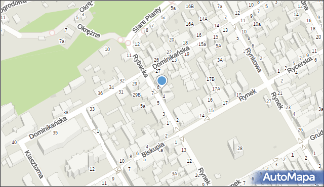 Chełmno, Biskupia, 16, mapa Chełmno