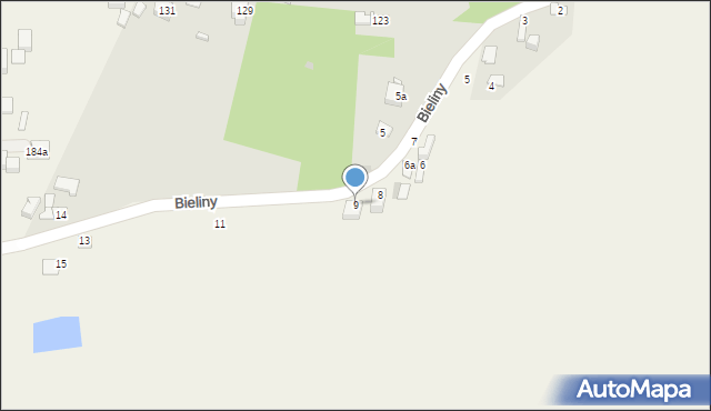 Chmielów, Bieliny, 9, mapa Chmielów