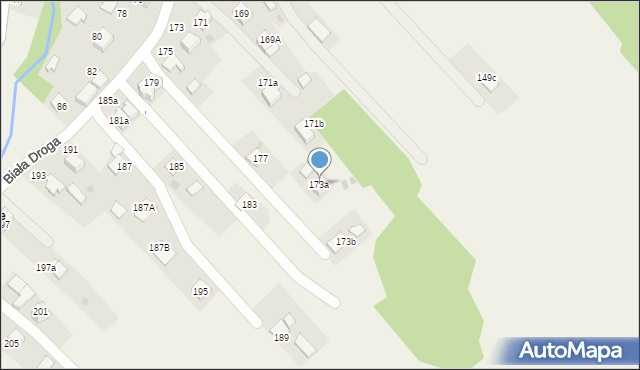 Chocznia, Biała Droga, 173a, mapa Chocznia