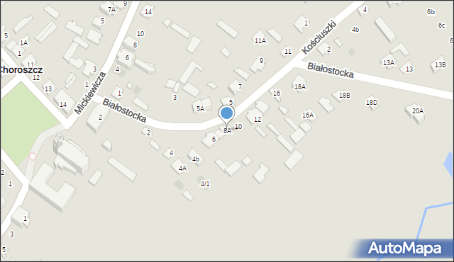 Choroszcz, Białostocka, 8A, mapa Choroszcz