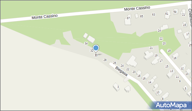 Ciechanów, Biegasa Bolesława, 30, mapa Ciechanów