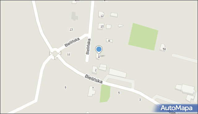 Ciechanów, Bielińska, 4, mapa Ciechanów