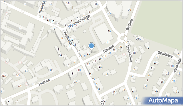 Cieszyn, Bielska, 11A, mapa Cieszyna