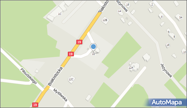 Czarna Białostocka, Białostocka, 12, mapa Czarna Białostocka