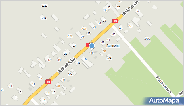 Czarna Białostocka, Białostocka, 38, mapa Czarna Białostocka