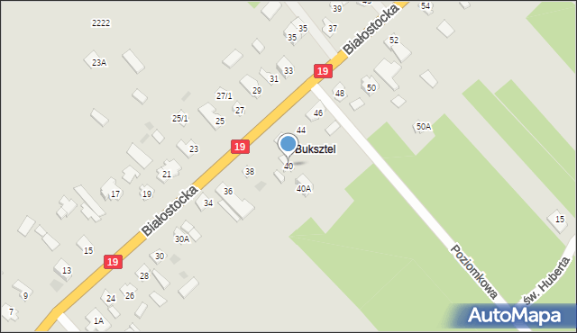 Czarna Białostocka, Białostocka, 40, mapa Czarna Białostocka