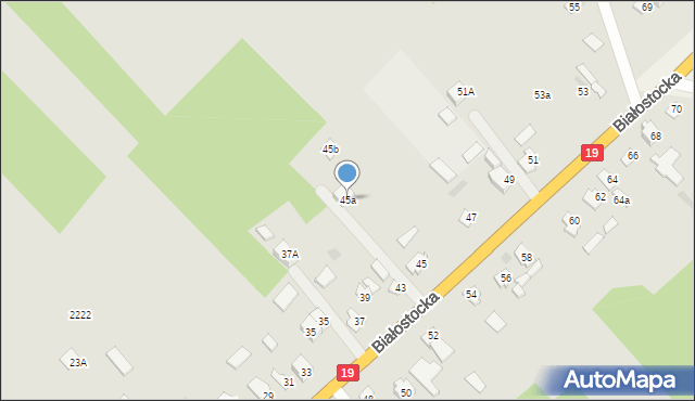 Czarna Białostocka, Białostocka, 45a, mapa Czarna Białostocka