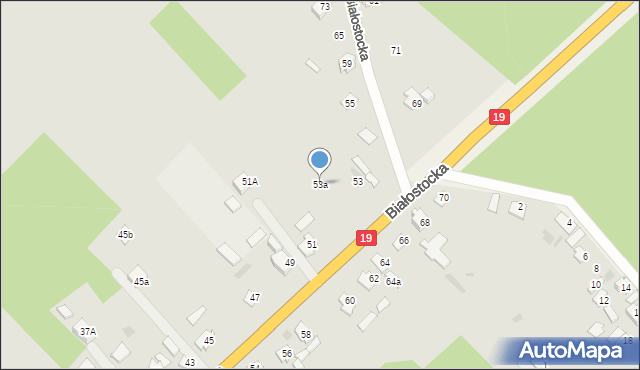 Czarna Białostocka, Białostocka, 53a, mapa Czarna Białostocka