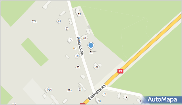 Czarna Białostocka, Białostocka, 71, mapa Czarna Białostocka