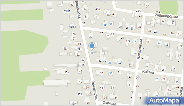 Częstochowa, Białostocka, 28, mapa Częstochowy