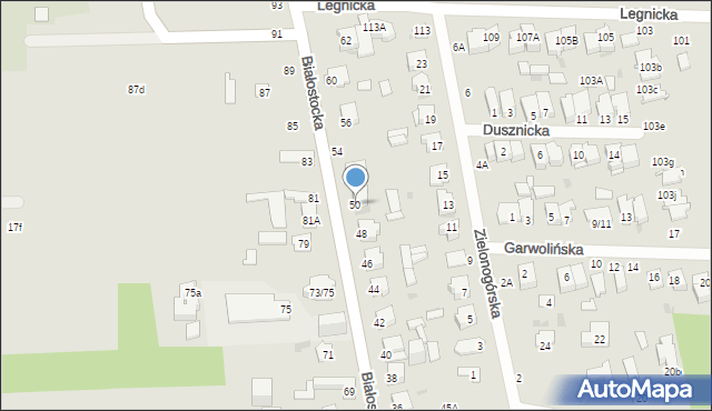 Częstochowa, Białostocka, 50, mapa Częstochowy