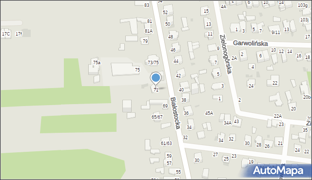 Częstochowa, Białostocka, 71, mapa Częstochowy