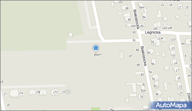 Częstochowa, Białostocka, 87d, mapa Częstochowy