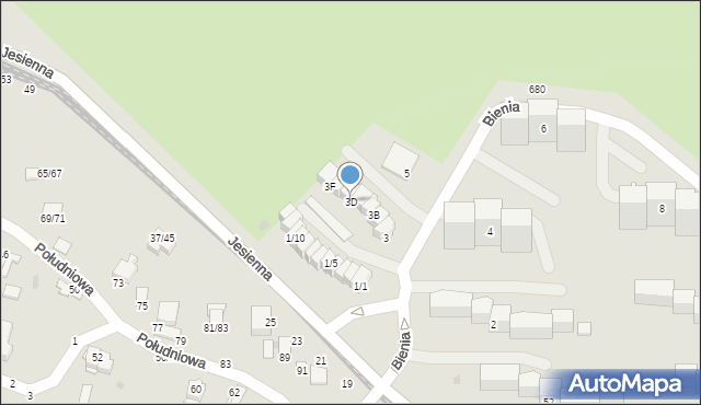 Częstochowa, Bienia Adama, 3D, mapa Częstochowy