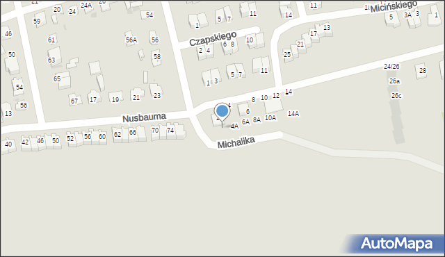 Częstochowa, Białoszewskiego Mirona, 2A, mapa Częstochowy