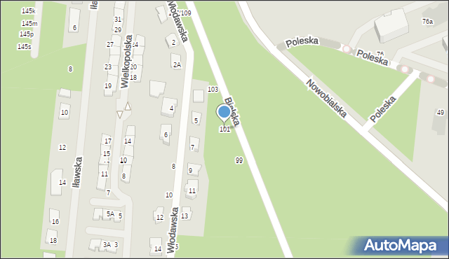 Częstochowa, Bialska, 101, mapa Częstochowy