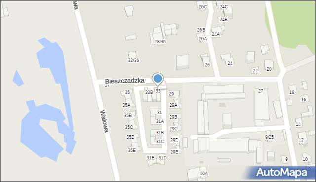 Częstochowa, Bieszczadzka, 33, mapa Częstochowy