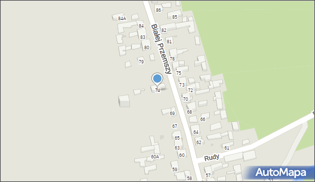 Dąbrowa Górnicza, Białej Przemszy, 74, mapa Dąbrowa Górnicza