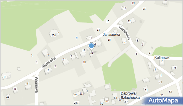 Dąbrowa Szlachecka, Bielańska, 14, mapa Dąbrowa Szlachecka